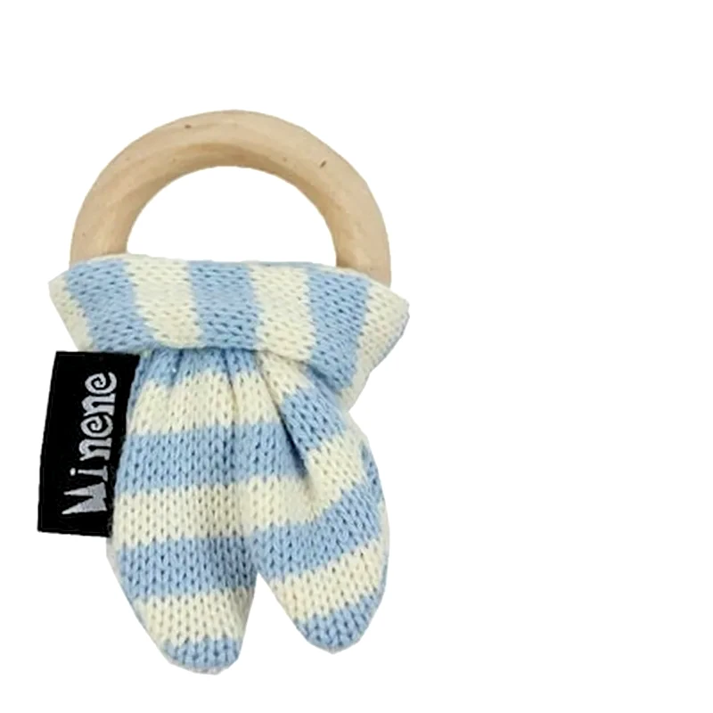MINENE Minene Οικολογικό Ξύλινο Μασητικό , Wooden Teething Ring Blue