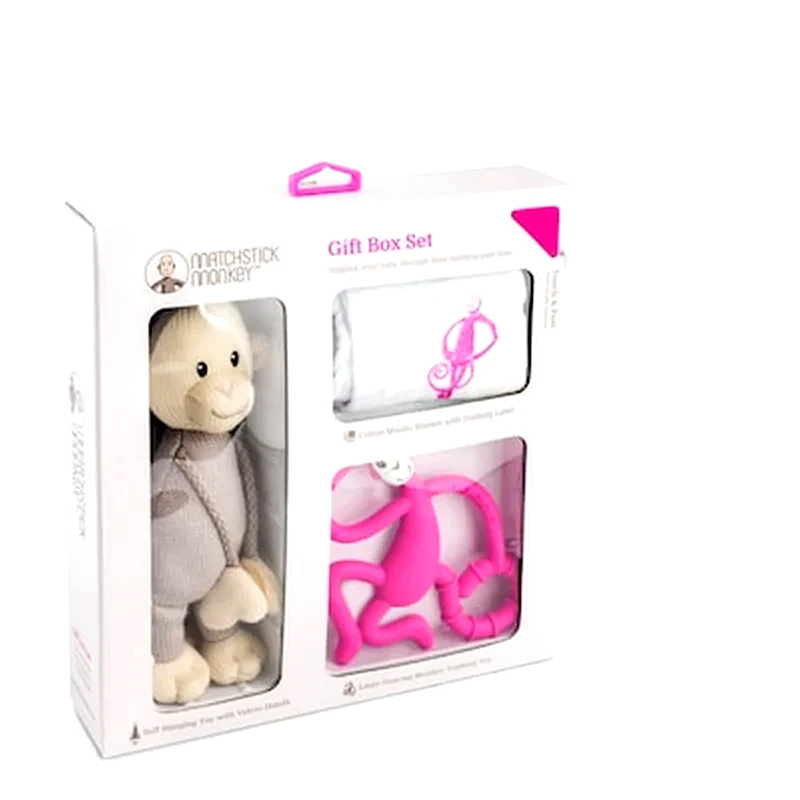 MATCHSTICK MONKEY Matchstick Monkey Teething Gift Set Teething Gift Set - Pink 241503