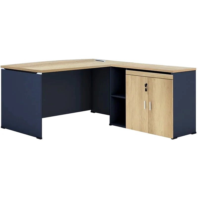 PAKOWORLD Γραφείο Γωνιακό Pakoworld Lotus Επαγγελματικό Αναστρέψιμο από Μοριοσανίδα 180x140x75 cm - Μπεζ/Ανθρακί