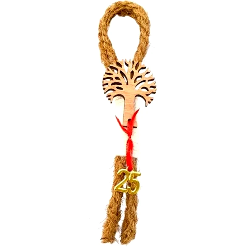 FEELBOHO Κρεμαστό Χριστουγεννιάτικο Feelboho Γούρι Χειροποιήτο 2025 με Δέντρο Ζωής