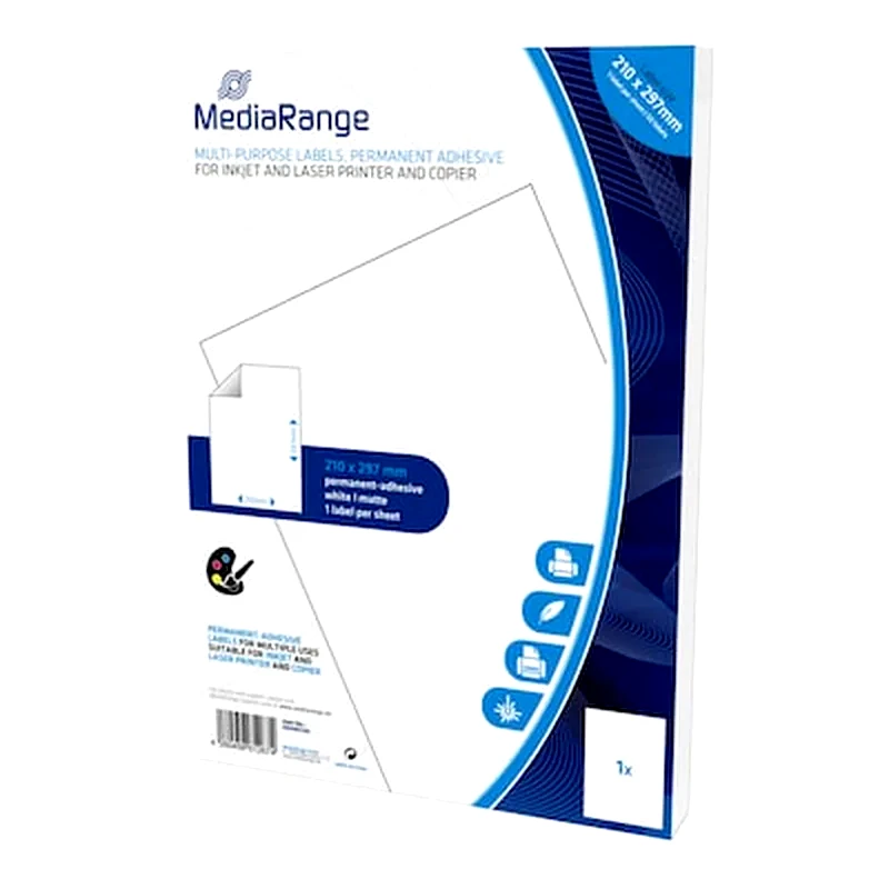 Mediarange Ετικέτες Πολλαπλών Χρήσεων 210x297mm, 50 φύλλα φωτογραφία