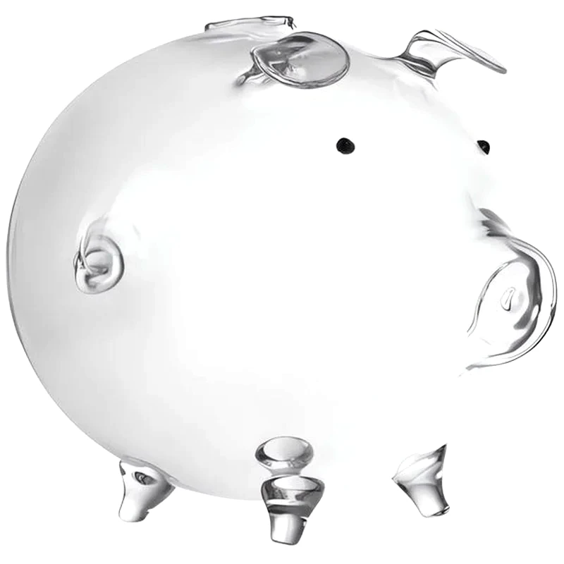 RUHHY Κουμπαράς Γουρουνάκι Ruhhy Γυάλινος 22588 12.5x18.5x12 cm