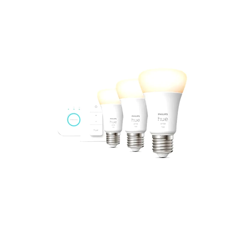 PHILIPS Philips Starter Kit Hue Brigde, διακόπτη και Έξυπνη Λάμπα Hue E27 Λευκό 3 Τεμαχίων