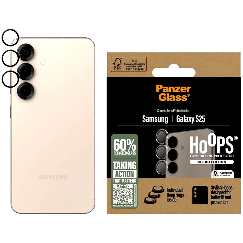 PANZERGLASS Προστατευτικό κάμερων Samsung Galaxy S25 - PanzerGlass Hoops Lens Protector Transparent