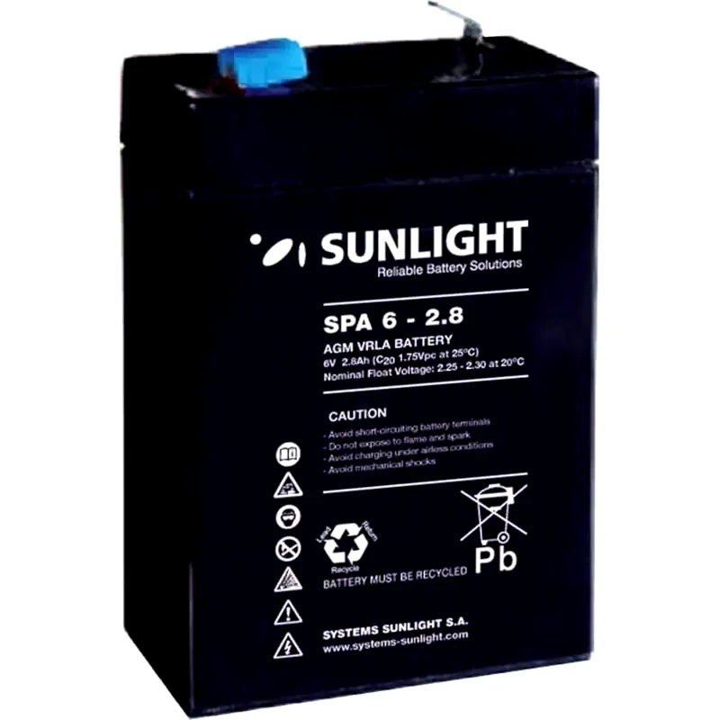 SUNLIGHT Sunlight Μπαταρία Για UPS VRLA AGM SPA6 2.8A 6V 1τμχ