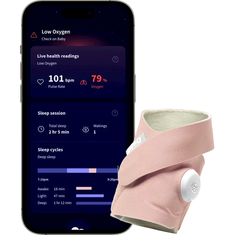 OWLET Baby Monitor Βρεφικής Υγείας Owlet Dream Sock™ - Έξυπνη Kάλτσα (Ροζ)