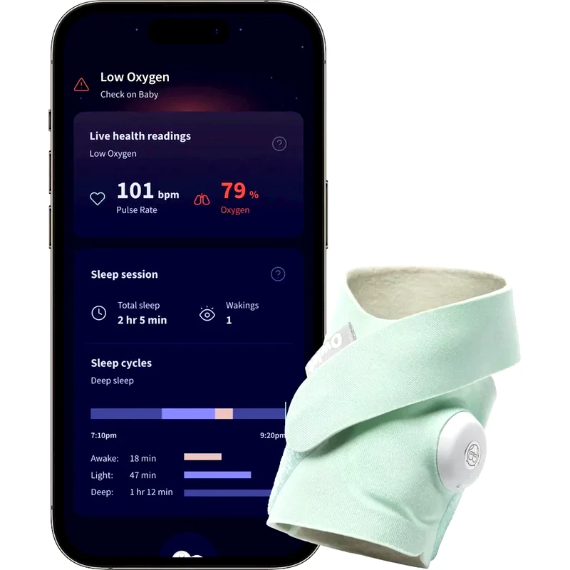 OWLET Baby Monitor Βρεφικής Υγείας Owlet Dream Sock™ - Έξυπνη Kάλτσα (Μέντα)