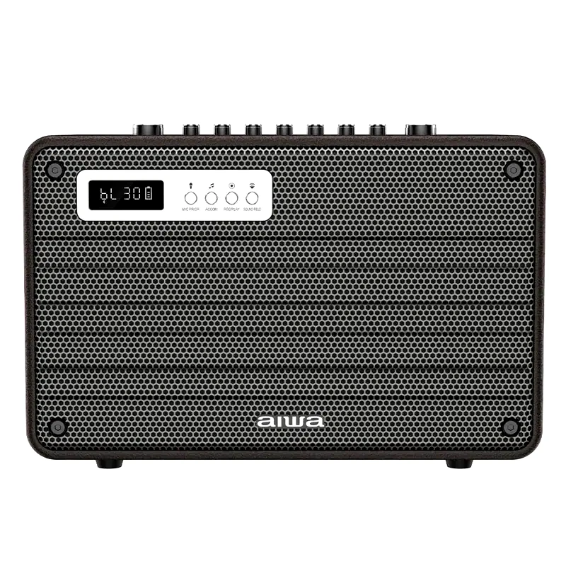 AIWA Party Speaker Aiwa MIX420 100W Karaoke με Ασύρματα Μικρόφωνα - Καφέ