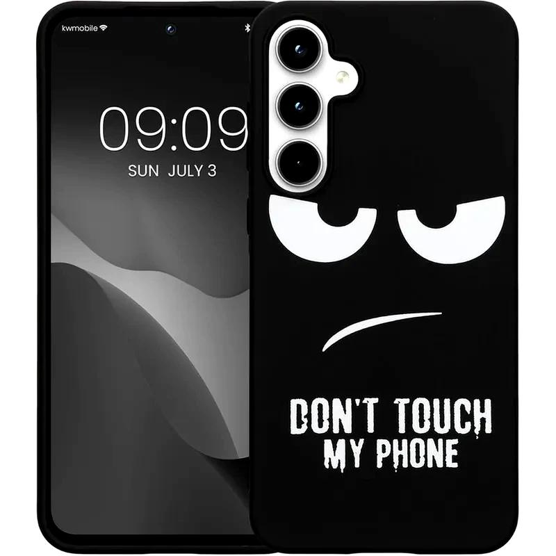 KWMOBILE Θήκη Samsung Galaxy A55 - Kwmobile Tpu Case Σιλικόνης - Dont Touch My Phone / White / Black (kwm000021qd001c)