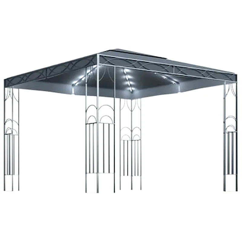 VIDAXL Κιόσκι Vidaxl Ατσάλι με Φώτα 300x300cm - Ανθρακί