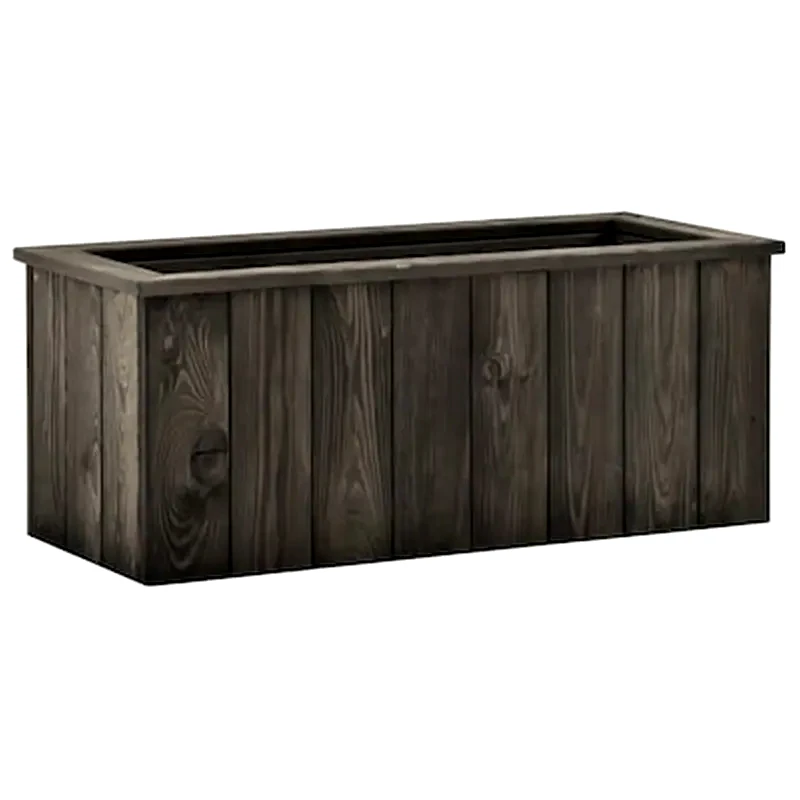 VIDAXL Vidaxl Ζαρντινιέρα Υπερυψωμένη Σκ. Γκρι 74x32x30 Εκ. Μασίφ Ξύλο Πεύκου