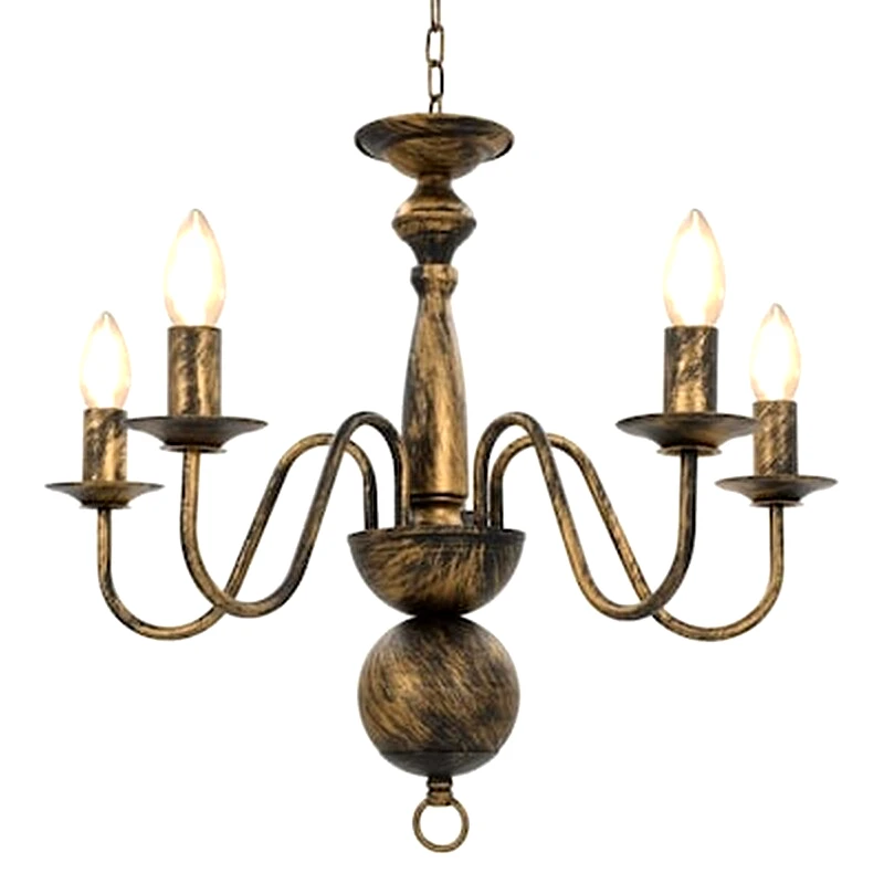 VIDAXL Vidaxl Πολυέλαιος Αντικέ Μαύρος Με 5 Ντουί Ε14