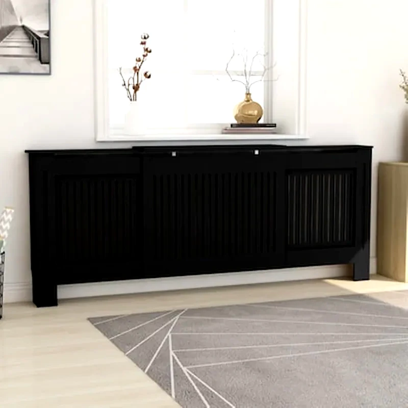 VIDAXL Vidaxl Κάλυμμα Καλοριφέρ Μαύρο 205 Εκ. Από Mdf