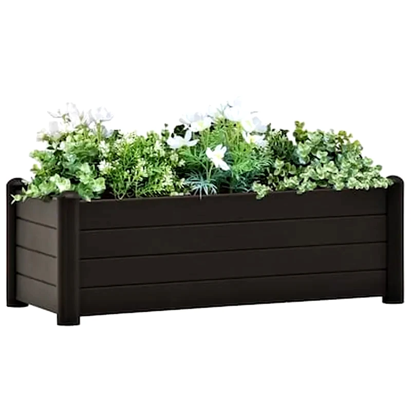VIDAXL Vidaxl Ζαρντινιέρα Υπερυψωμένη Ανθρακί 100x43x35 Εκ. Πολυπροπυλένιο