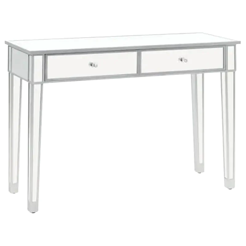 VIDAXL Κονσόλα Vidaxl από Γυαλί και MDF 106.5x38x76.5 cm - Ασημί