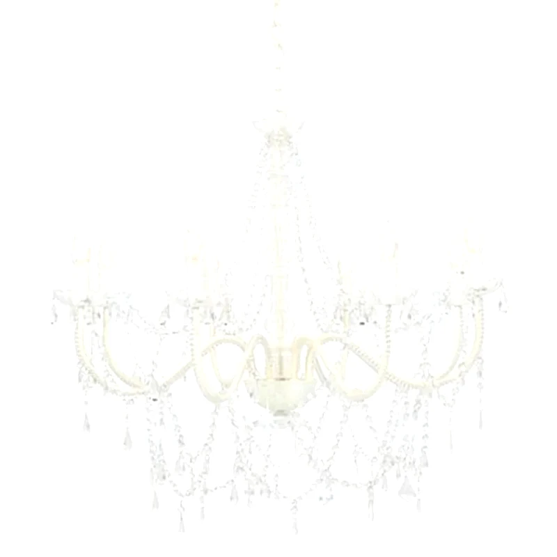 VIDAXL Vidaxl Πολυέλαιος Με Χάντρες Λευκός Με 8 Ντουί Ε14