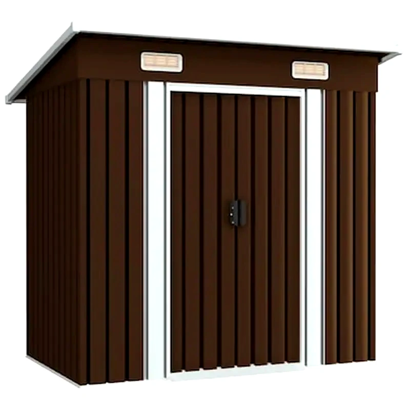 VIDAXL Vidaxl Αποθήκη Κήπου Καφέ 194 X 121 X 181 Εκ. Ατσάλινη