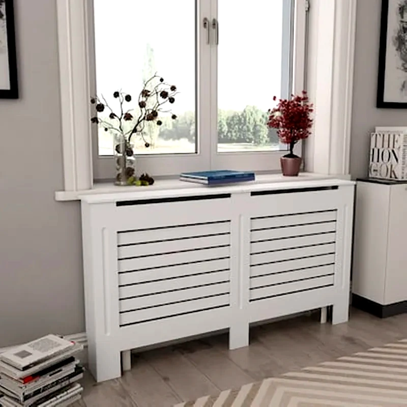 VIDAXL Vidaxl Κάλυμμα Καλοριφέρ Λευκό 152 X 19 X 81,5 Εκ. Από Mdf