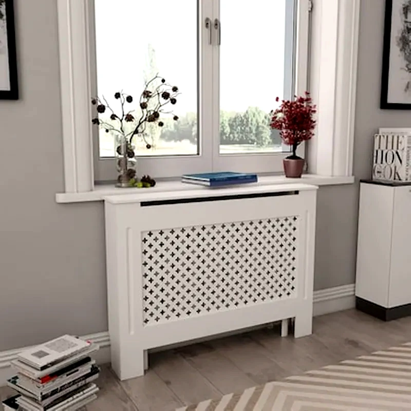 VIDAXL Vidaxl Κάλυμμα Καλοριφέρ Λευκό 112 X 19 X 81,5 Εκ. Από Mdf