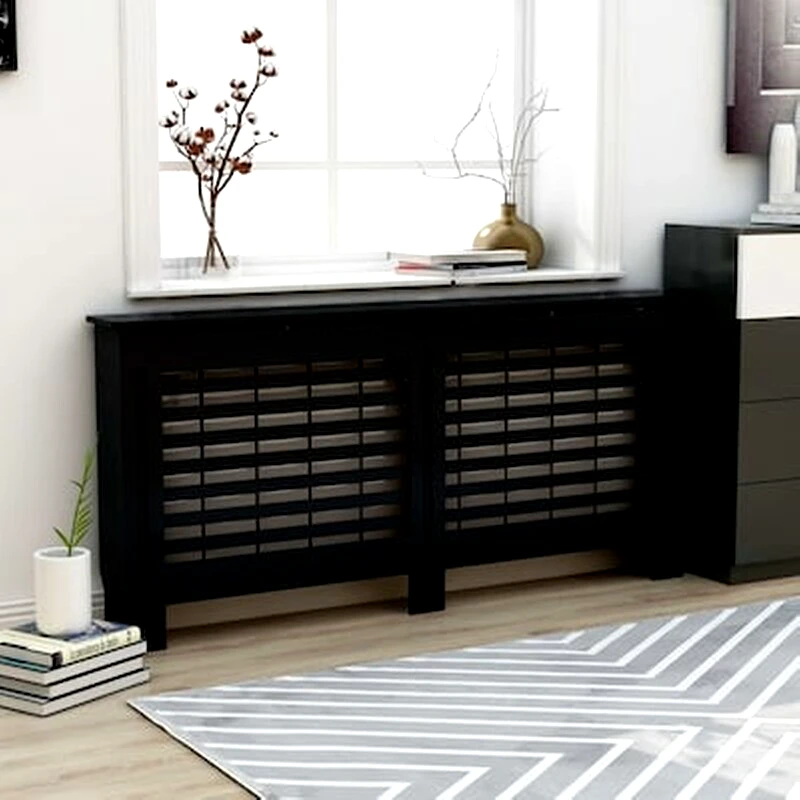 VIDAXL Vidaxl Κάλυμμα Καλοριφέρ Μαύρο 172 X 19 X 81 Εκ. Από Mdf