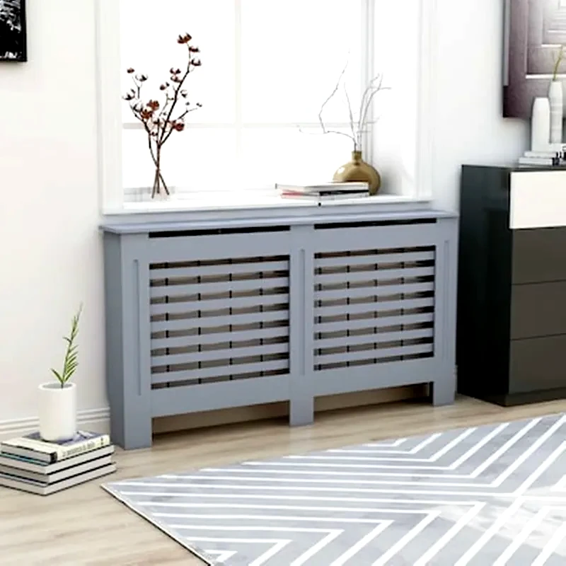 VIDAXL Vidaxl Κάλυμμα Καλοριφέρ Ανθρακί 152 X 19 X 81 Εκ. Από Mdf