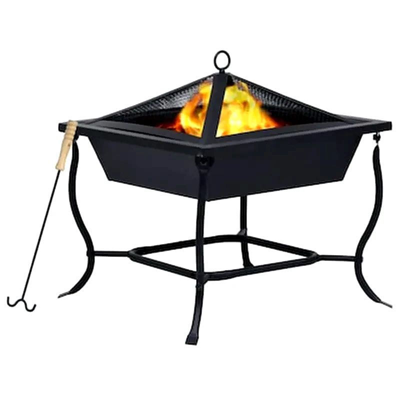 VIDAXL Vidaxl Τζάκι Εξωτερικού Χώρου Μαύρο 45 X 45 X 45 Εκ. Ατσάλινο
