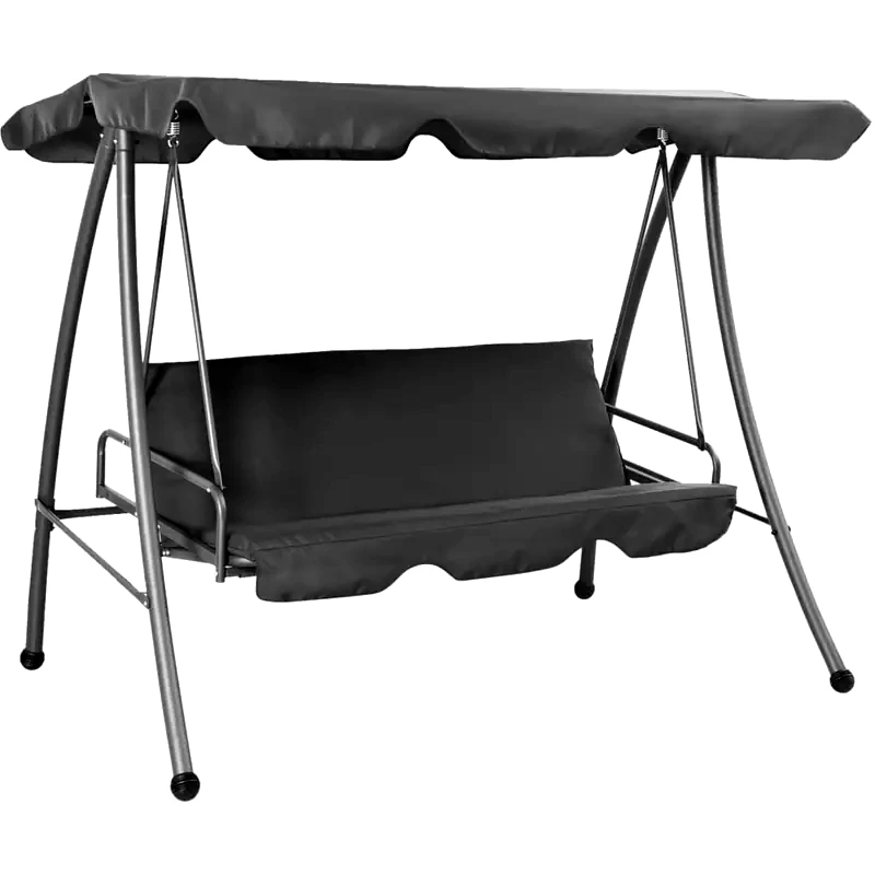 VIDAXL Κούνια Κήπου VidaXL με Σκίαστρο από Χάλυβα 192x118x175 cm - Ανθρακί