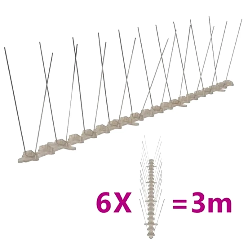 VIDAXL Vidaxl Απωθητικές Ακίδες Περιστεριών 2 Σειρών Σετ Των 6 Από Πλαστικό