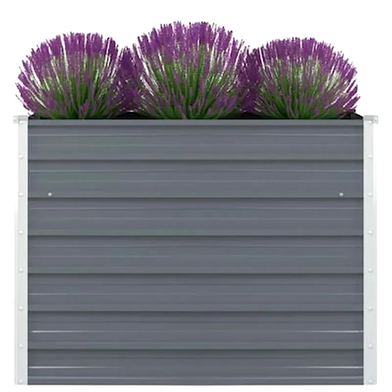 VIDAXL Vidaxl Ζαρντινιέρα Ψηλή Γκρι 100 X 100 X 77 Εκ. Από Γαλβανισμένο Χάλυβα