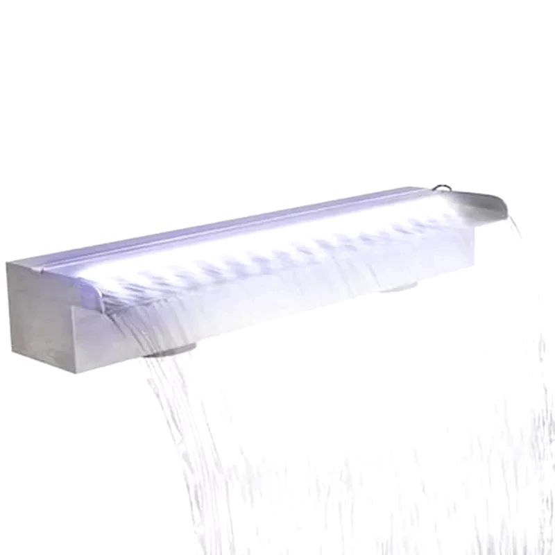 VIDAXL Vidaxl Σιντριβάνι Πισίνας Ορθογώνιο Με Led 60 Εκ. Από Ανοξείδωτο Ατσάλι