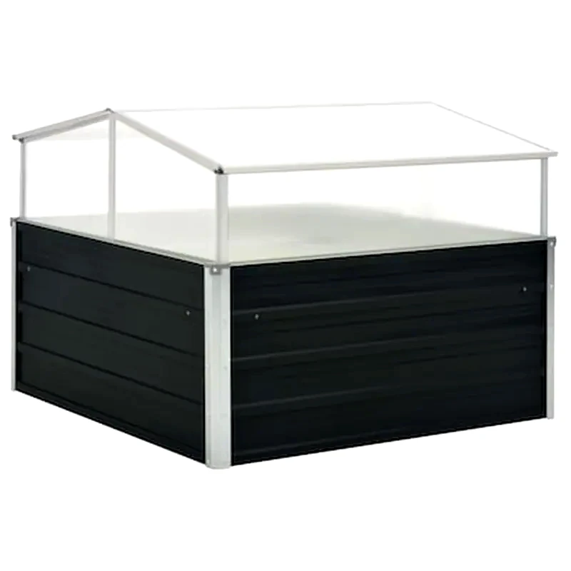 VIDAXL Vidaxl Θερμοκήπιο Σπορείο Ανθρακί 100x100x77 Εκ. Γαλβανισμένος Χάλυβας