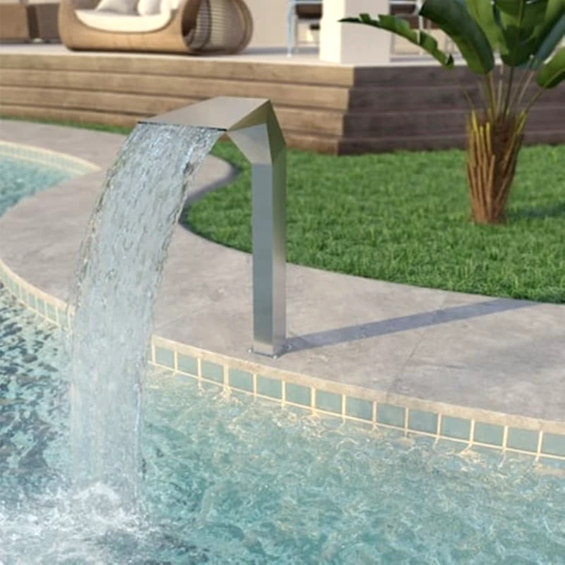 VIDAXL Vidaxl Σιντριβάνι Πισίνας Ασημί 50 X 30 X 90 Εκ. Από Ανοξείδωτο Ατσάλι