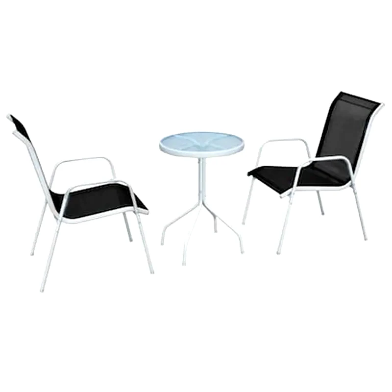 VIDAXL Vidaxl Σετ Επίπλων Bistro 3 Τεμαχίων Μαύρο Ατσάλινο