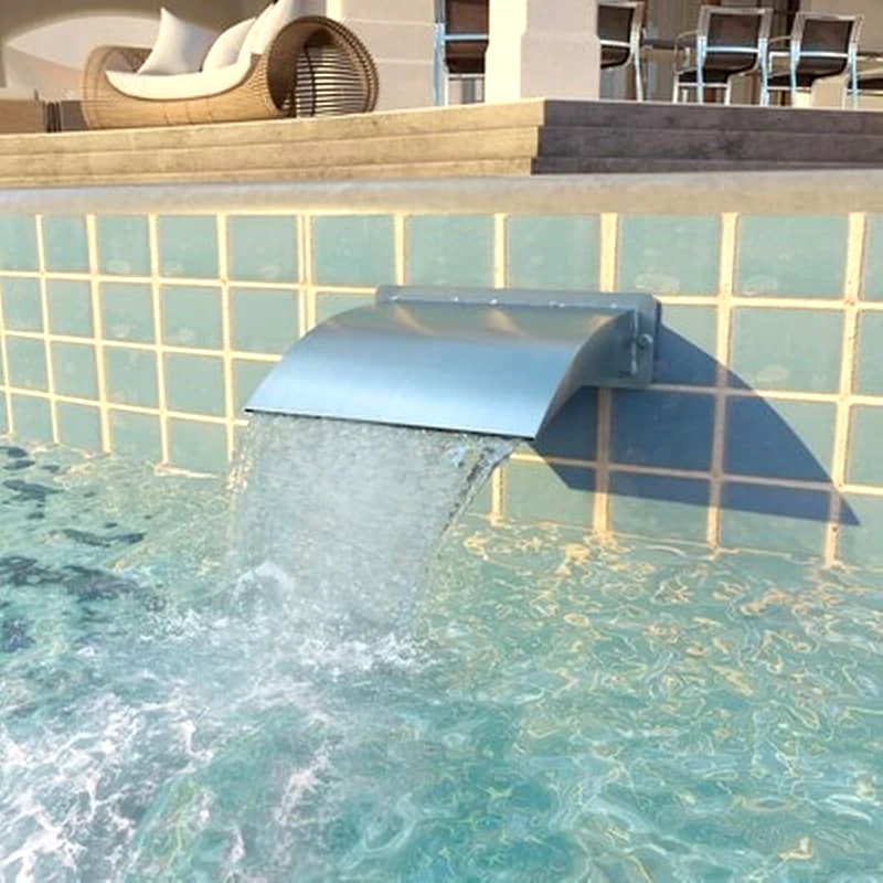 VIDAXL Vidaxl Σιντριβάνι Πισίνας Ασημί 30 X 9 X 26 Εκ. Από Ανοξείδωτο Ατσάλι