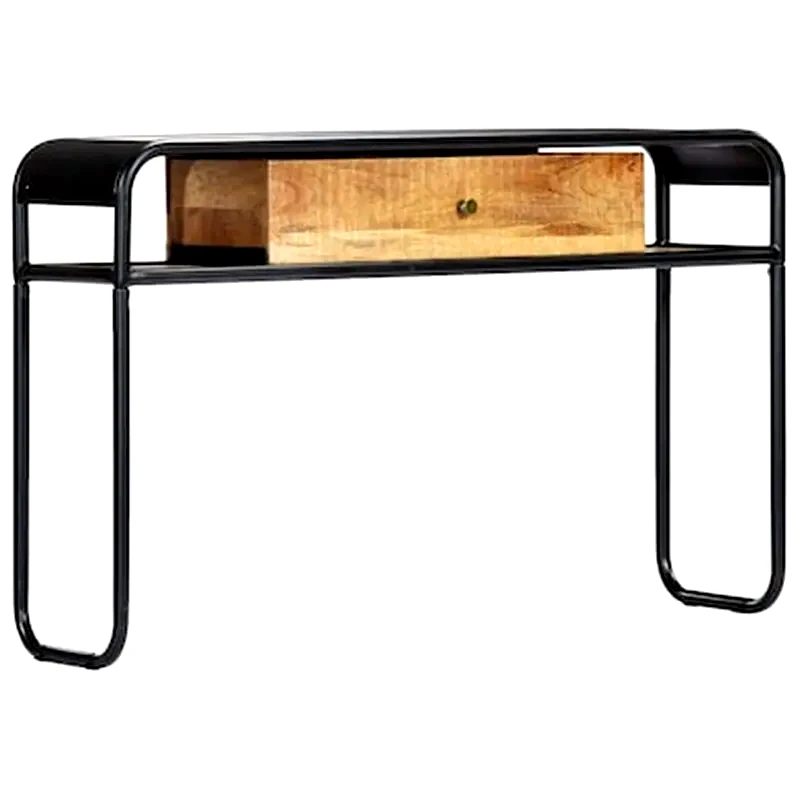 VIDAXL Κονσόλα Vidaxl από Μασίφ Ξύλο Μάνγκο 118x30x75 cm - Μαύρη