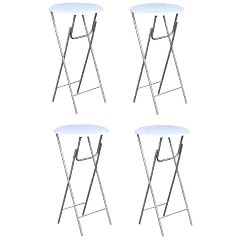 Vidaxl Τραπέζια Μπαρ 4 Τεμ. Λευκή Επιφάνεια Από Mdf