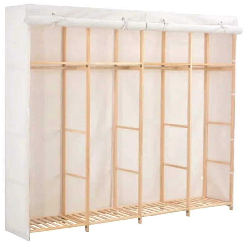 VIDAXL Vidaxl Ντουλάπα Λευκή 200 X 40 X 170 Εκ. Υφασμάτινη