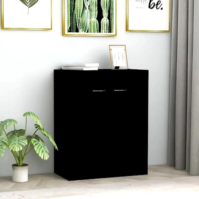 VIDAXL Vidaxl Ντουλάπι Μαύρο 60 X 30 X 75 Εκ. Από Μοριοσανίδα