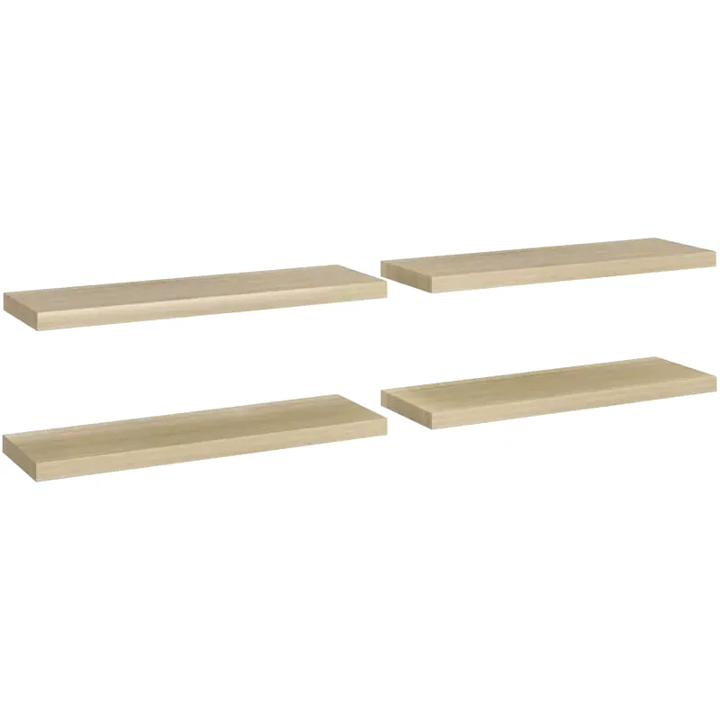 VIDAXL Ράφια Τοίχου VidaXL από MDF 80x23.5x3.8 cm 4 Τμχ - Δρυς