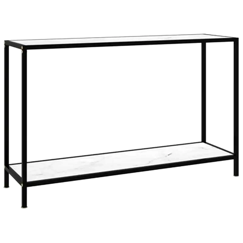 VIDAXL Κονσόλα Vidaxl από Ψημένο Γυαλί 120x35x75 cm - Λευκή