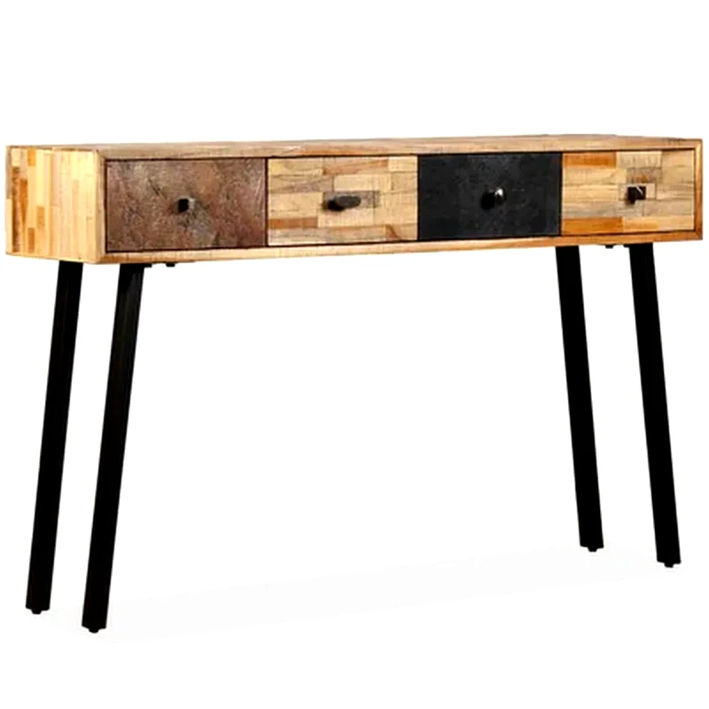 VIDAXL Κονσόλα Vidaxl από Μασίφ Ανακυκλωμένο Ξύλο Teak 120x30x76 cm - Καφέ