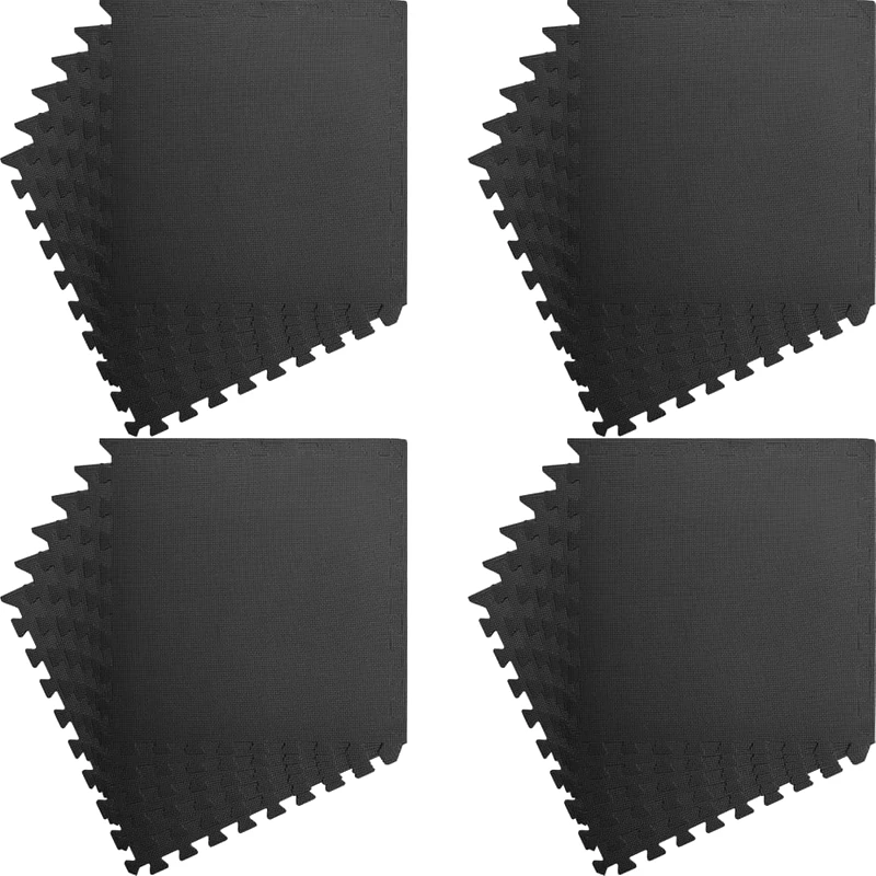 VIDAXL Δάπεδο Γυμναστικής VidaXL από EVA Foam Σετ 24 Τμχ 60x60 cm - Μαύρο