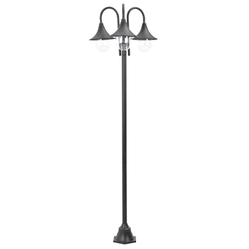 VIDAXL Vidaxl Κολόνα Φωτισμού Κήπου Μπρονζέ 220 Εκ. Από Αλουμίνιο / 3 Φανάρια