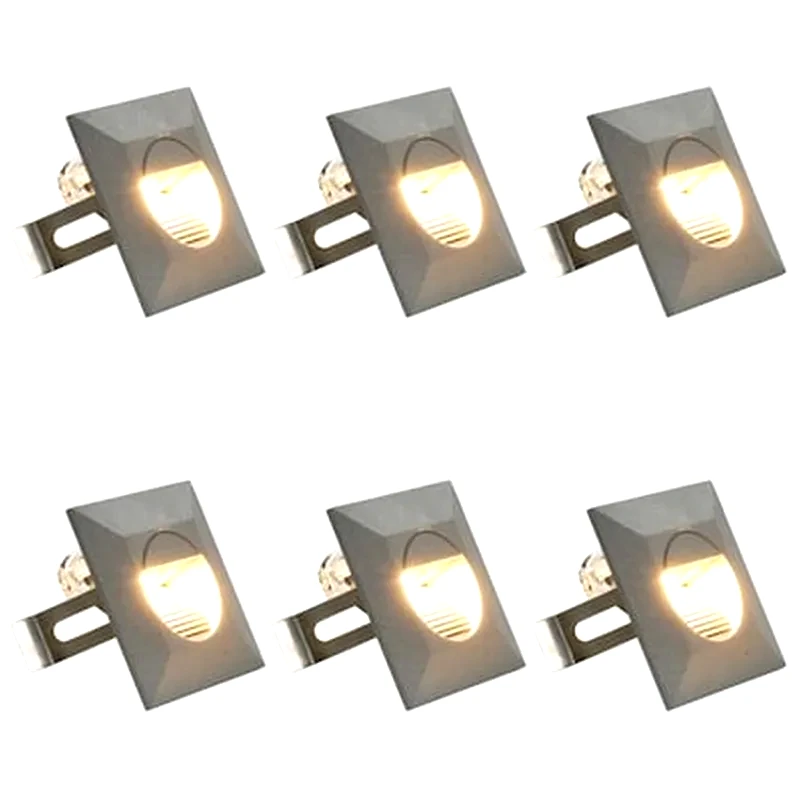 VIDAXL Vidaxl Φωτιστικά Τοίχου Led Εξωτερικού Χώρου Τετράγωνα 6 Τεμ. Ασημί 5w
