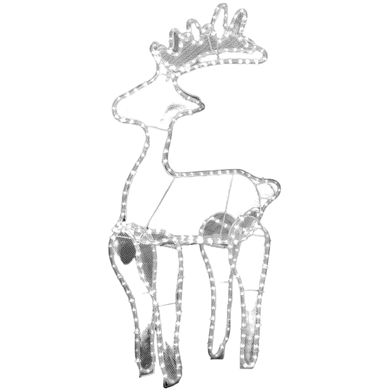 VIDAXL Χριστουγεννιάτικος Διακοσμητικός Τάρανδος από PVC 306 Led 60x24x89cm - Λευκός