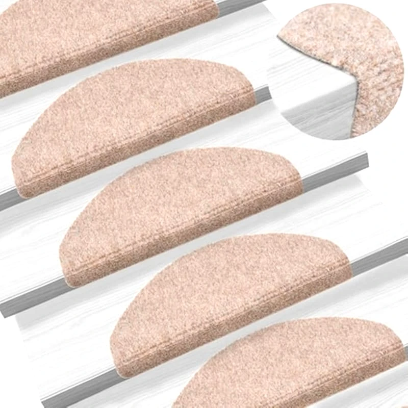 VIDAXL Vidaxl Πατάκια Σκάλας Αυτοκόλλητα 5 Τεμ Καφέ 65x21x4 Εκ. Βελονιασμένα