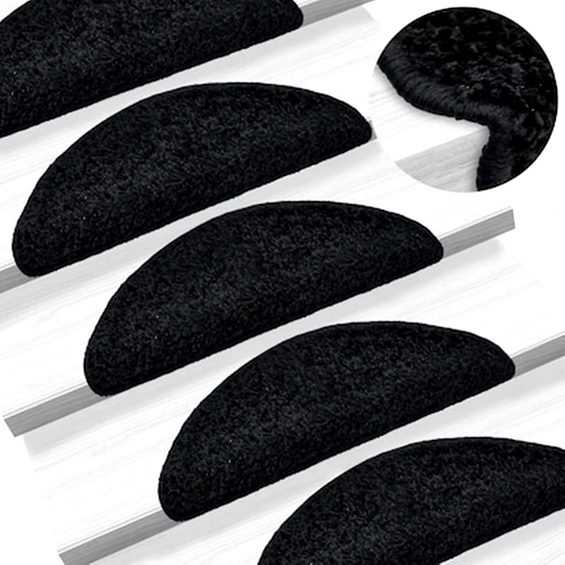 VIDAXL Vidaxl Πατάκια Σκάλας 15 Τεμ. Μαύρο 56 X 20 Εκ.