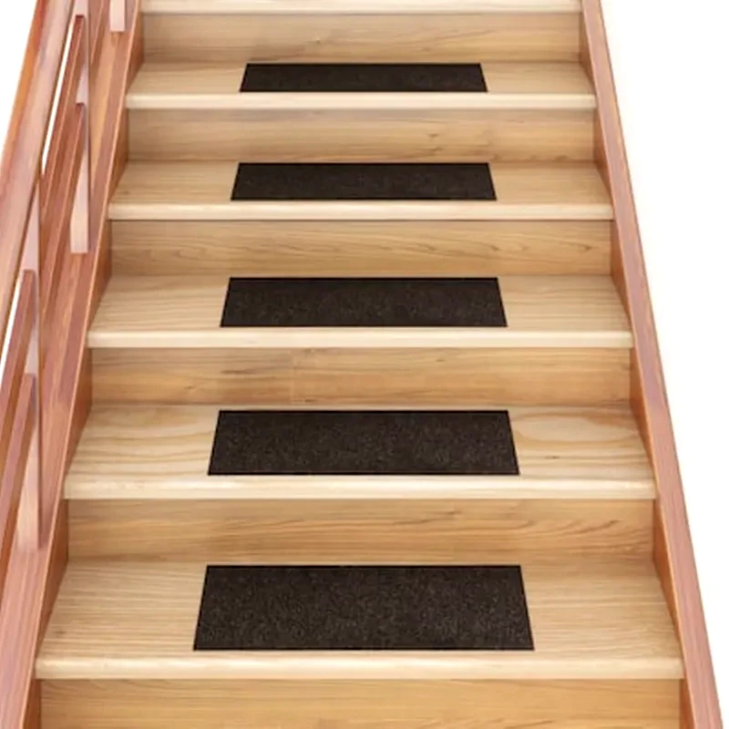 VIDAXL Vidaxl Πατάκια Σκάλας Αυτοκόλλητα Ορθογώνια 15 Τεμ. Σκ. Καφέ 60x25 Εκ.