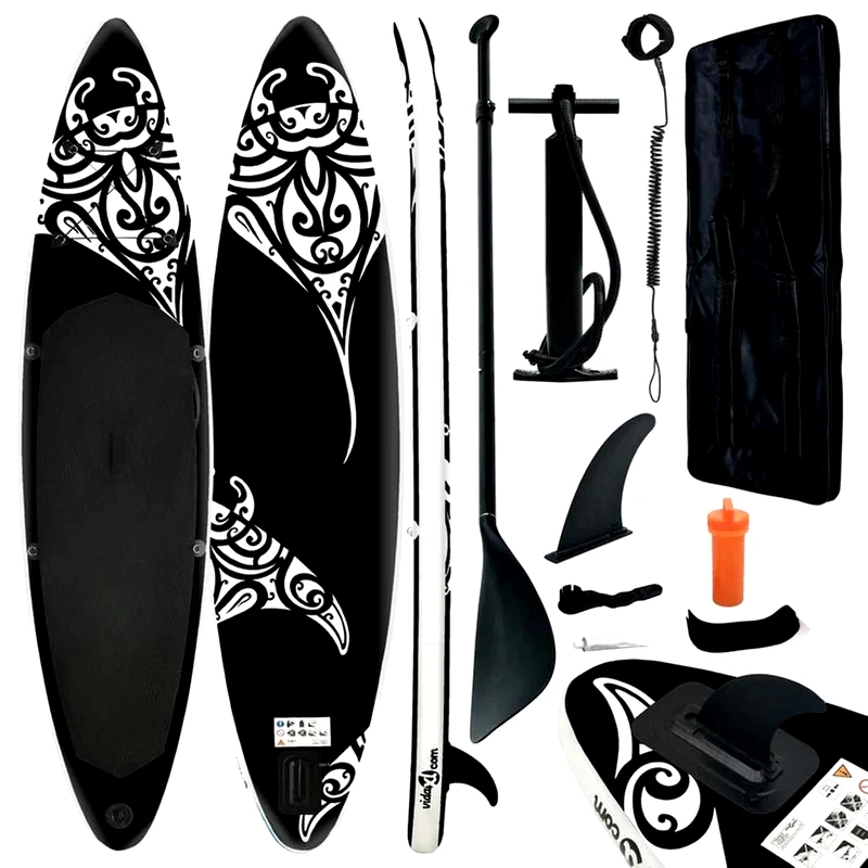 VIDAXL Φουσκωτή Σανίδα SUP VidaXL 305x76 cm - Μαύρη