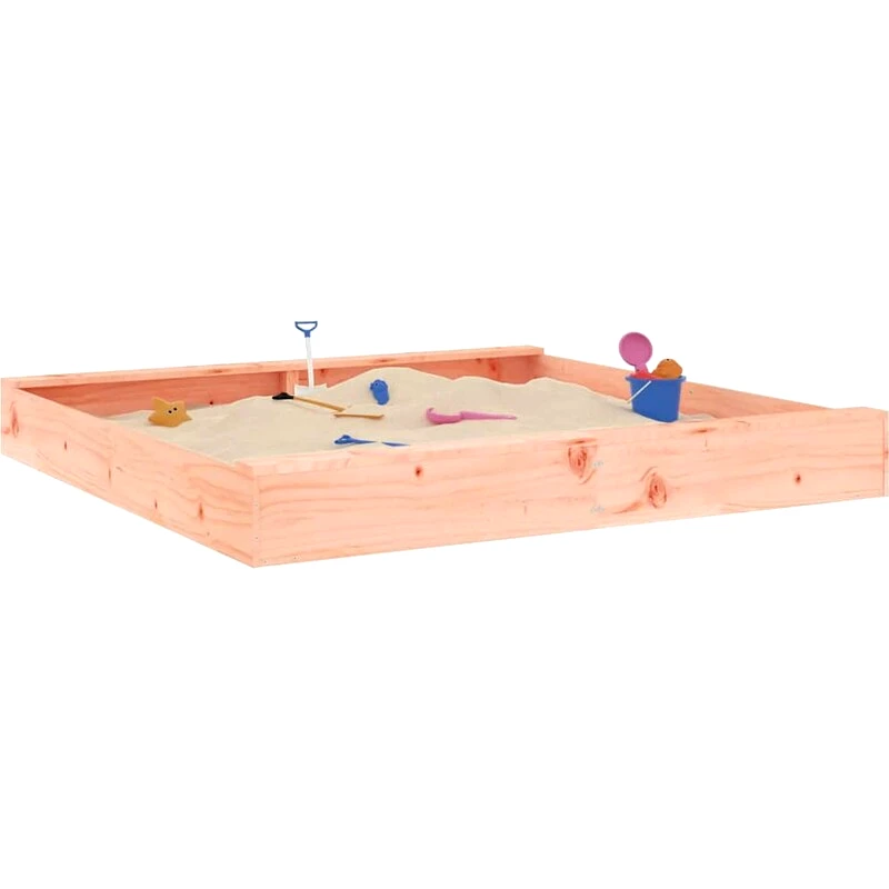 VIDAXL VidaXL Αμμοδόχος με Καθίσματα Τετράγωνη 160x160x20cm Ξύλινη - Φυσικό Χρώμα Ξύλου